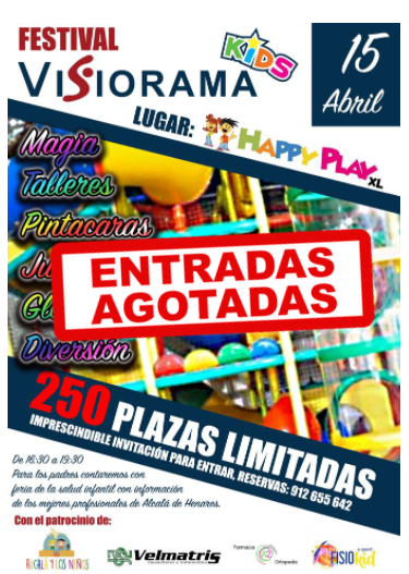 agotadas - Agotadas las entradas para el 1º Festival de Visiorama Kids